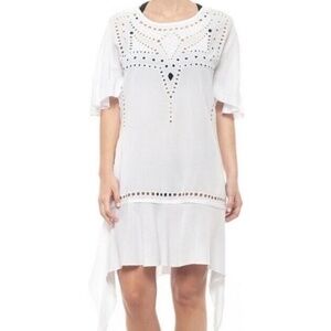 NWT Vix Caftan Swim Cover Up Solid White Medium M Cutouts